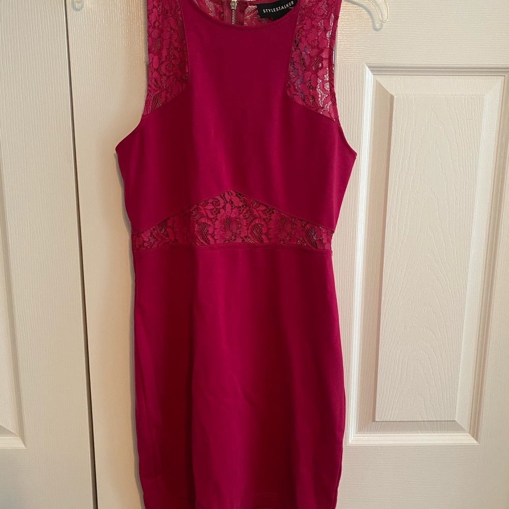 Hot pink mini dress